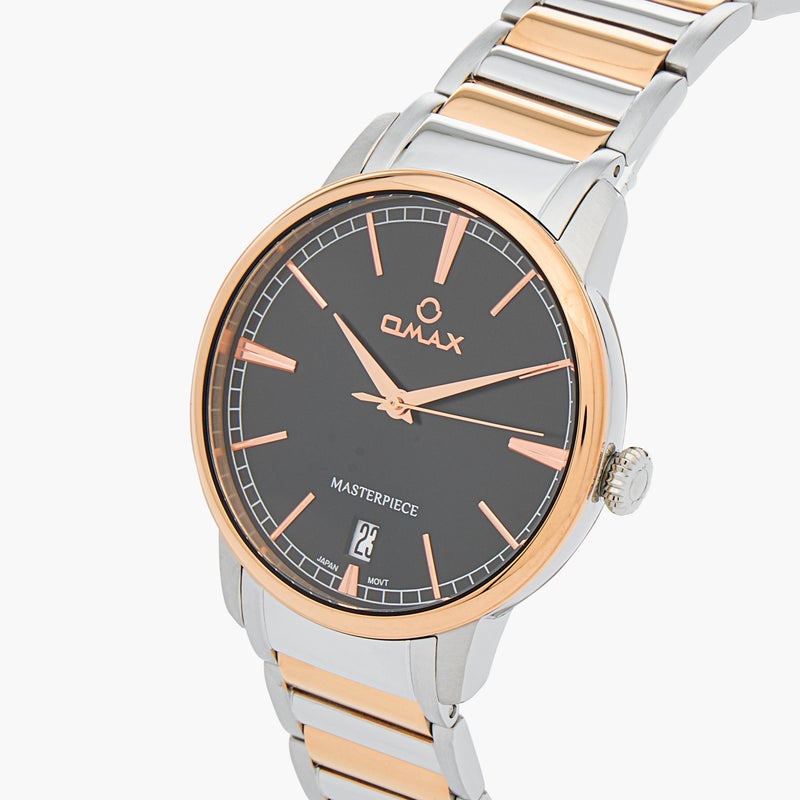 OMAX ساعة أوماكس ماستربيس للرجال باللونين الفضي والذهبي الوردي - Image 4